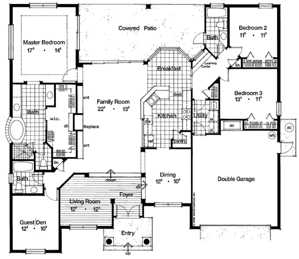 House Plan Design - Mediterranean Floor Plan - Main Floor Plan #417-714