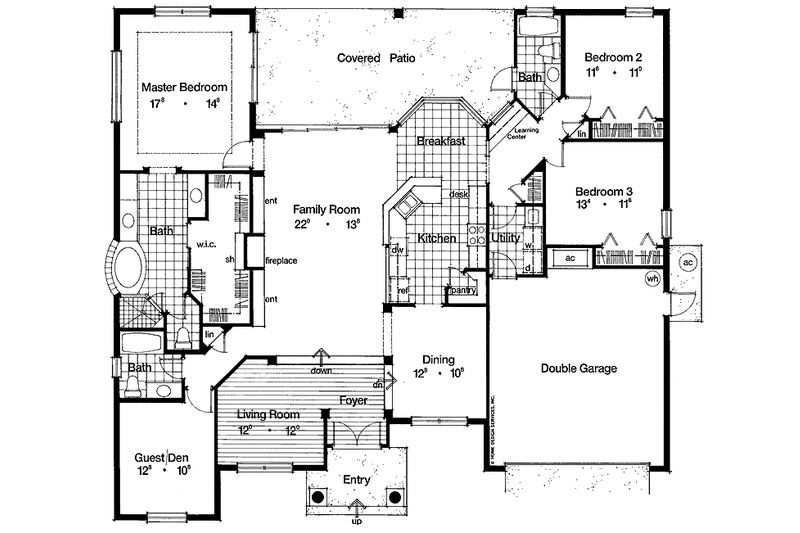 Home Plan - Floor Plan - Main Floor for Mediterranean House Plan #417-714 - 3 bed, 3 bath