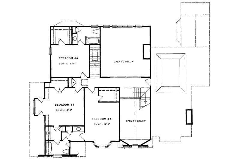 Home Plan - Floor Plan - Upper Floor for Country House Plan #429-113 - 4 bed, 3.5 bath