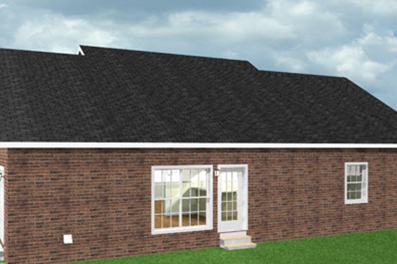 Exterior - Rear Elevation for Ranch House Plan #44-104 - 3 bed, 2 bath