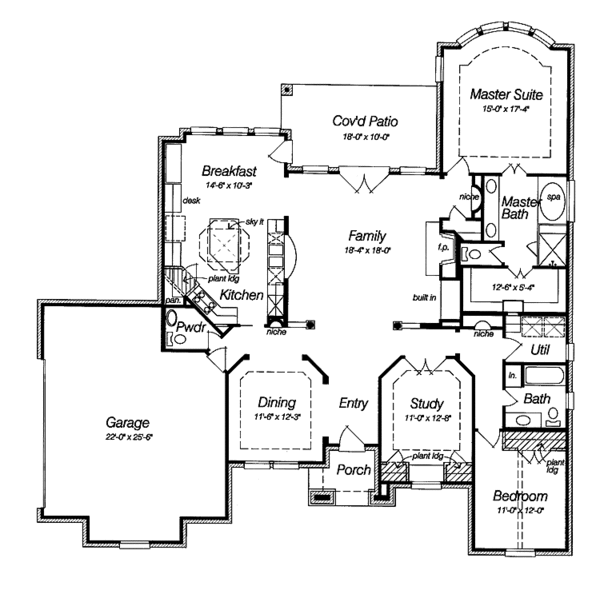 House Plan Design - Country Floor Plan - Main Floor Plan #946-10