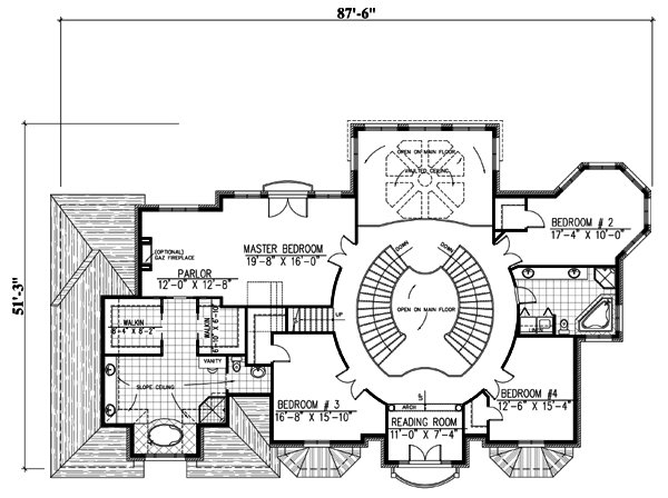 European Floor Plan - Upper Floor Plan #138-221