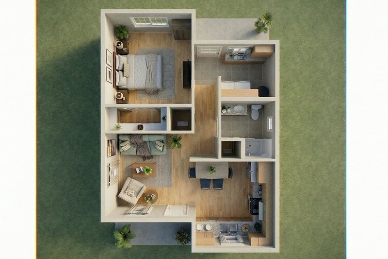 House Plan Design - Floor Plan - Other Floor for Contemporary House Plan #1099-15 - 1 bed, 1 bath