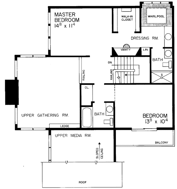 Architectural House Design - Contemporary Floor Plan - Upper Floor Plan #72-775