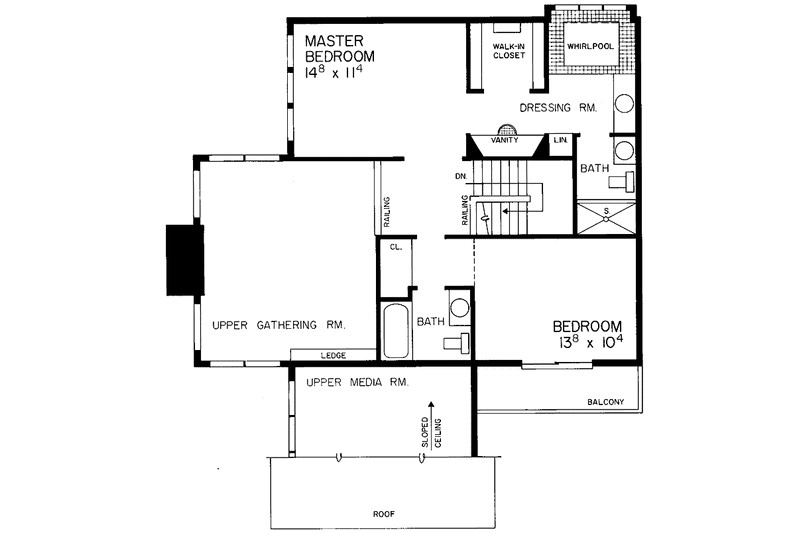 Dream House Plan - Floor Plan - Upper Floor for Contemporary House Plan #72-775 - 2 bed, 2.5 bath