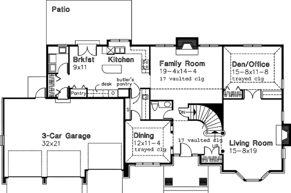 Dream House Plan - Traditional Floor Plan - Main Floor Plan #320-941