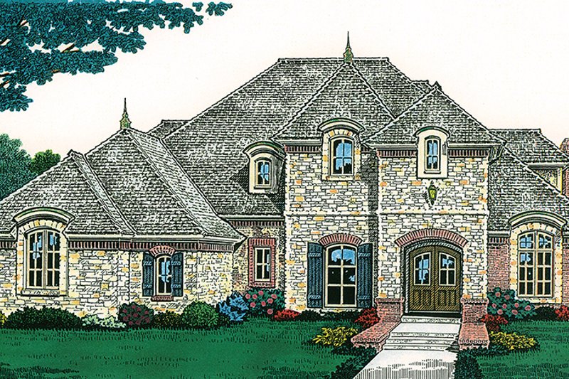 Home Plan - Exterior - Front Elevation 3 for Country House Plan #310-1198 - 4 bed, 3.5 bath