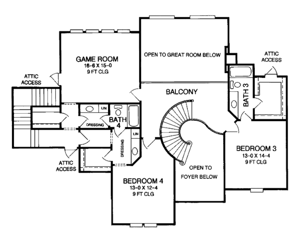 Dream House Plan - Country Floor Plan - Upper Floor Plan #952-283