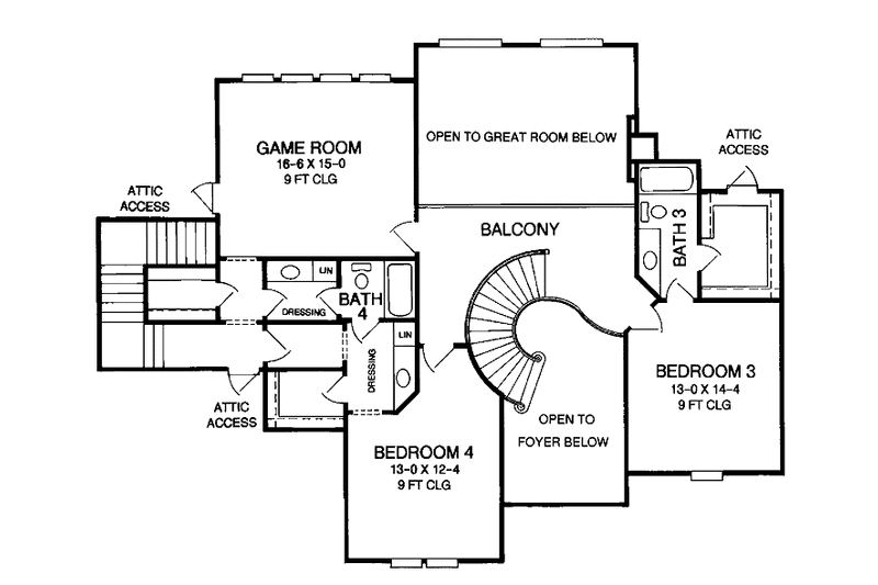 Architectural House Design - Floor Plan - Upper Floor for Country House Plan #952-283 - 4 bed, 4.5 bath