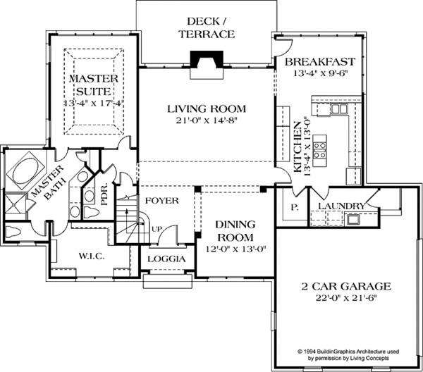 Home Plan - Traditional Floor Plan - Main Floor Plan #453-526