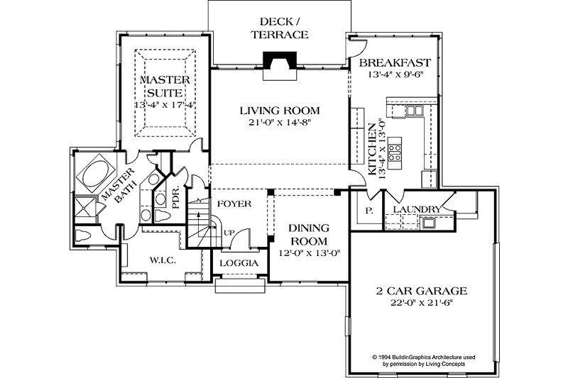 House Design - Floor Plan - Main Floor for Traditional House Plan #453-526 - 4 bed, 2.5 bath
