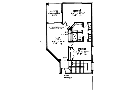 Floor Plan - Upper Floor for Mediterranean House Plan #930-86 - 4 bed, 3.5 bath