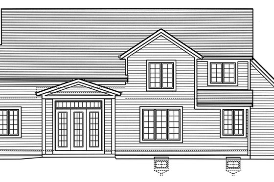 Exterior - Rear Elevation for Country House Plan #46-867 - 4 bed, 2.5 bath