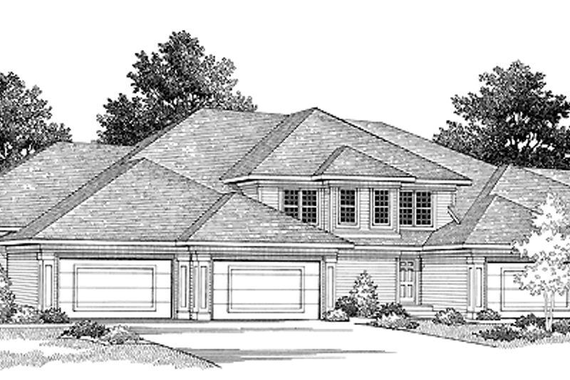 Architectural House Design - Prairie Exterior - Front Elevation Plan #70-1396