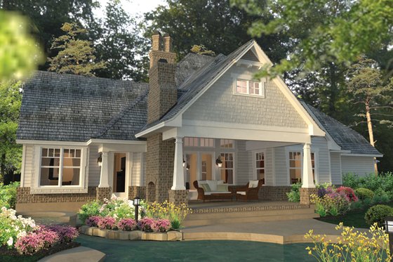 Exterior - Rear Elevation 1 for Craftsman House Plan #120-248 - 3 bed, 2.5 bath