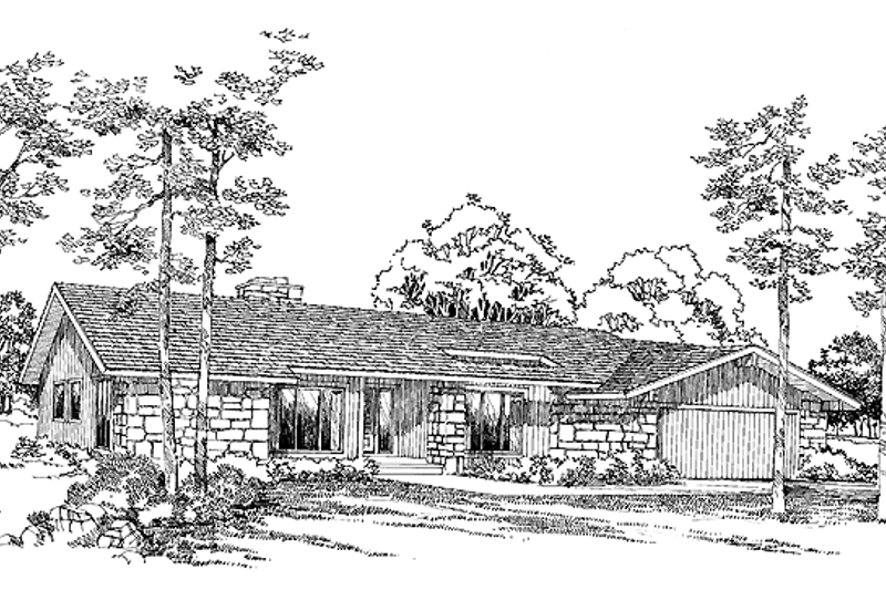 House Design - Ranch Exterior - Front Elevation Plan #72-733