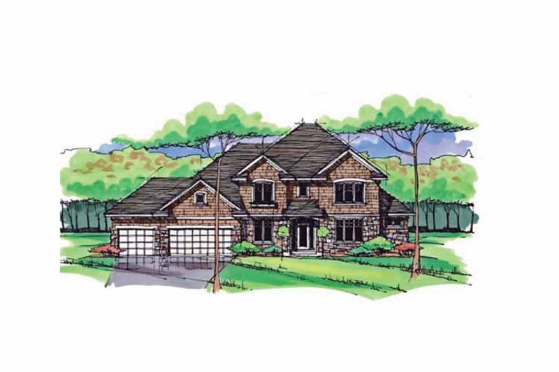 House Plan Design - Exterior - Front Elevation 3 for Colonial House Plan #51-1022 - 4 bed, 3.5 bath