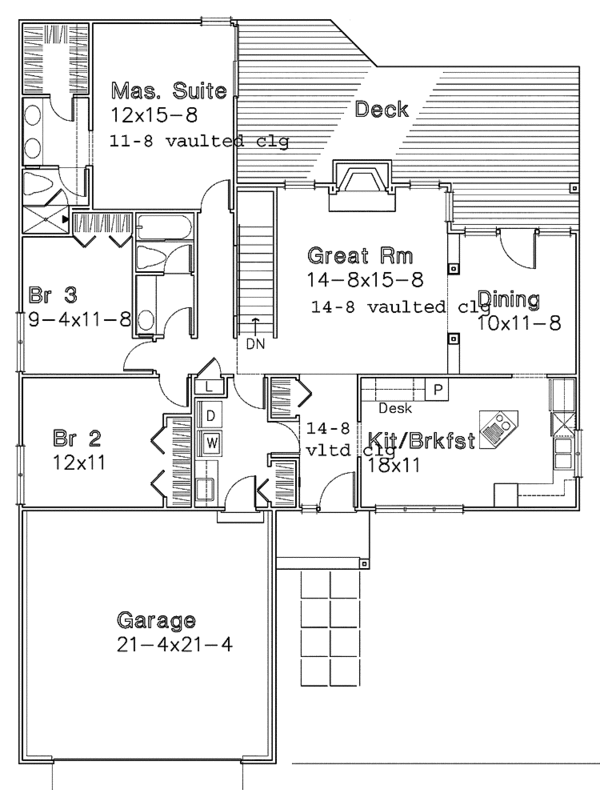 Architectural House Design - Ranch Floor Plan - Main Floor Plan #320-729