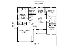 Floor Plan - Main Floor for Traditional House Plan #65-279 - 3 bed, 2 bath