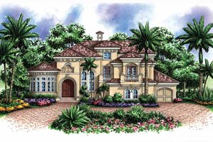Dream House Plan - Exterior - Front Elevation for Mediterranean House Plan #1017-155 - 4 bed, 4 bath