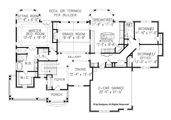 House Plan Design - Ranch Floor Plan - Main Floor Plan #54-361