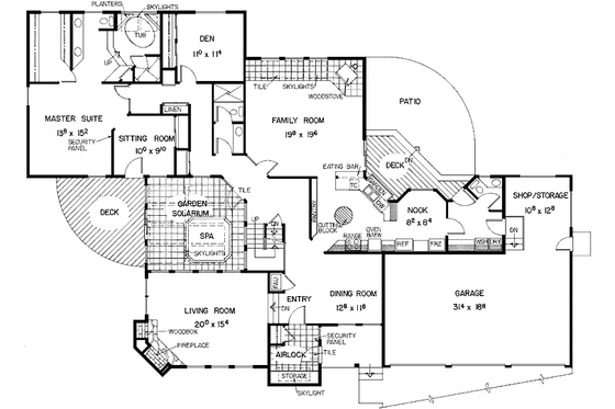 Floor Plan - Main Floor for Traditional House Plan #60-999 - 4 bed, 4 bath