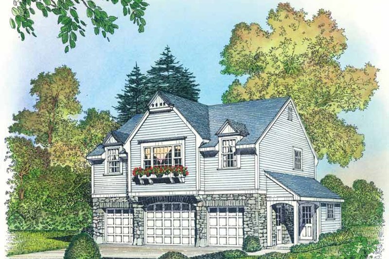 Dream House Plan - Exterior - Front Elevation 3 for Colonial House Plan #1016-89 - 3 bed, 1 bath