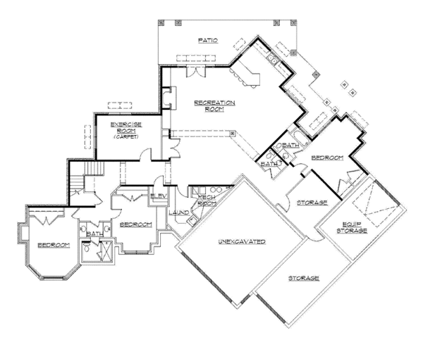 House Design - Traditional Floor Plan - Lower Floor Plan #945-64
