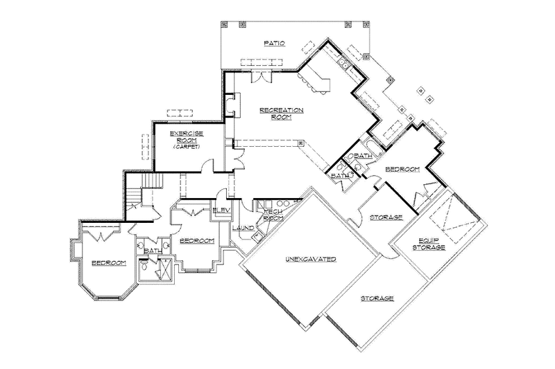 Home Plan - Floor Plan - Lower Floor for Traditional House Plan #945-64 - 3 bed, 2.5 bath