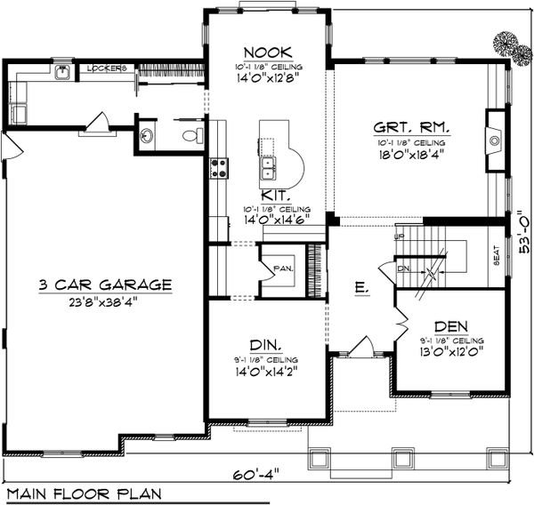 Traditional Floor Plan - Main Floor Plan #70-1038