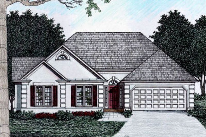 Dream House Plan - Mediterranean Exterior - Front Elevation Plan #129-112