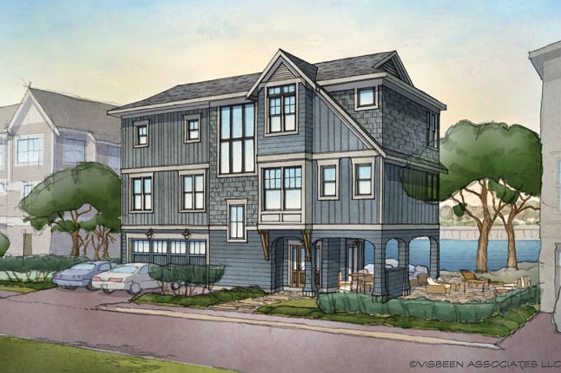 Home Plan - Exterior - Front Elevation 3 for Contemporary House Plan #928-270 - 3 bed, 4.5 bath