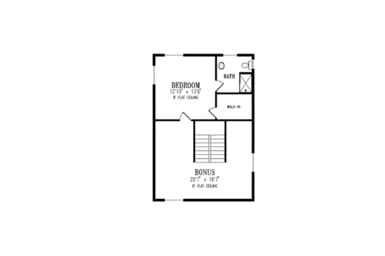 Floor Plan - Upper Floor for Farmhouse House Plan #1-438 - 2 bed, 2.5 bath