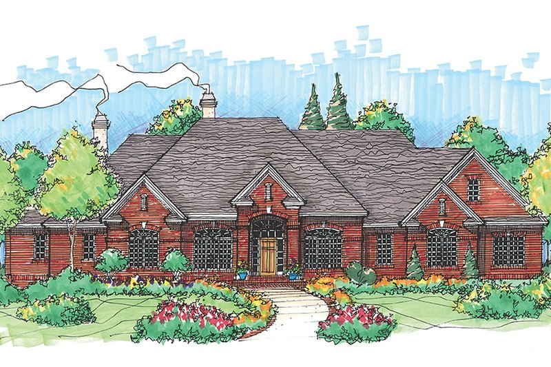 Home Plan - Exterior - Front Elevation 3 for European House Plan #929-496 - 4 bed, 3.5 bath
