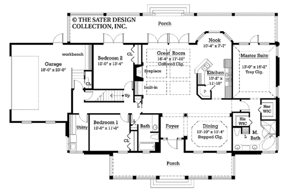 Floor Plan - Main Floor for Ranch House Plan #930-227 - 3 bed, 2 bath