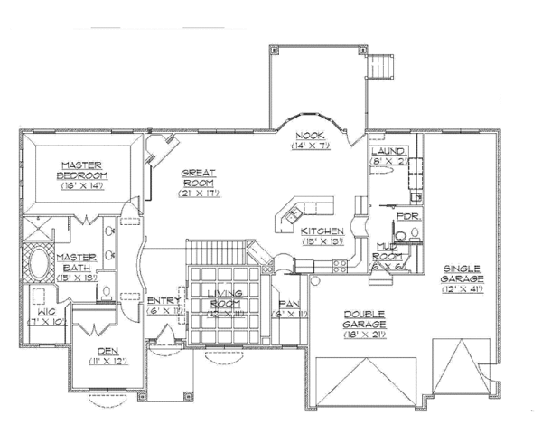 Home Plan - Traditional Floor Plan - Main Floor Plan #945-118