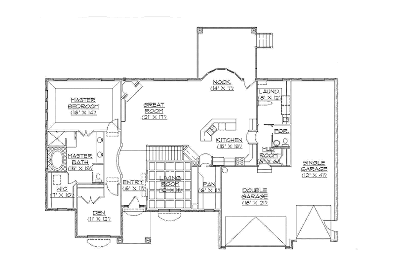 Dream House Plan - Floor Plan - Main Floor for Traditional House Plan #945-118 - 1 bed, 1.5 bath
