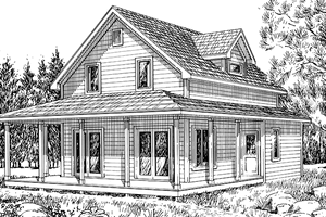 Home Plan - Prairie Exterior - Front Elevation Plan #984-1