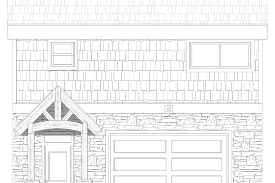 Exterior - Rear Elevation for Modern House Plan #932-1293 - 1 bed, 1 bath