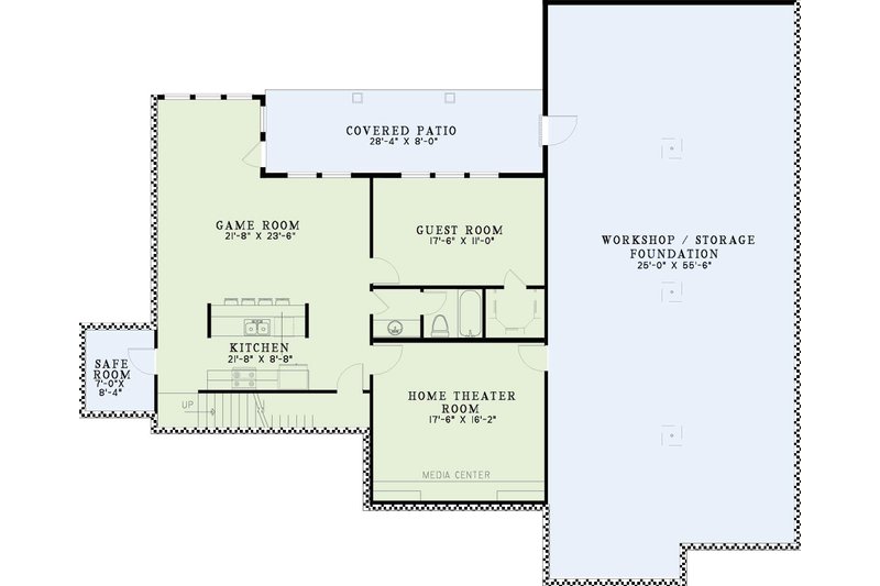 House Blueprint - Floor Plan - Lower Floor for European House Plan #17-2349 - 5 bed, 3.5 bath