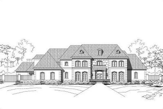 Exterior - Front Elevation for European House Plan #411-495 - 4 bed, 4.5 bath