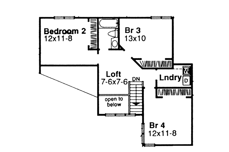 Home Plan - Floor Plan - Upper Floor for Craftsman House Plan #320-731 - 4 bed, 2.5 bath