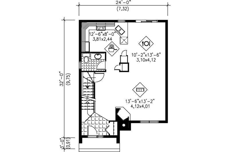 House Design - Floor Plan - Main Floor House Plan #25-2281 - 3 bed, 2 bath