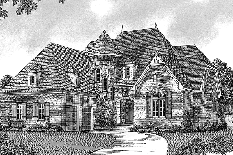 Architectural House Design - Exterior - Front Elevation 4 for European House Plan #453-176 - 3 bed, 3.5 bath