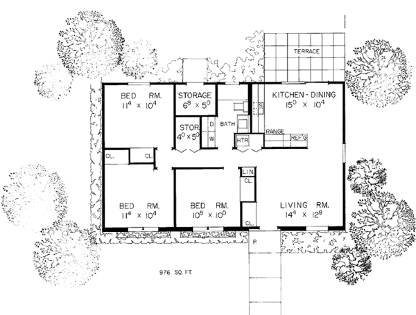 House Design - Ranch Floor Plan - Main Floor Plan #72-824