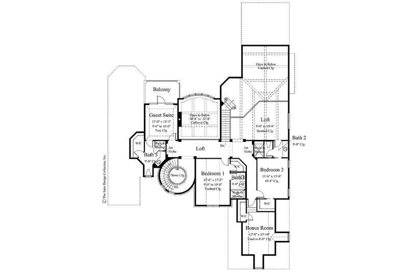 House Design - Floor Plan - Upper Floor for Mediterranean House Plan #930-275 - 4 bed, 4.5 bath