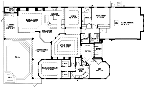 Dream House Plan - Mediterranean Floor Plan - Main Floor Plan #1017-117