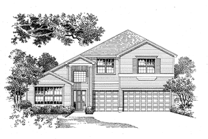 House Design - Exterior - Front Elevation for Contemporary House Plan #999-38 - 4 bed, 4.5 bath