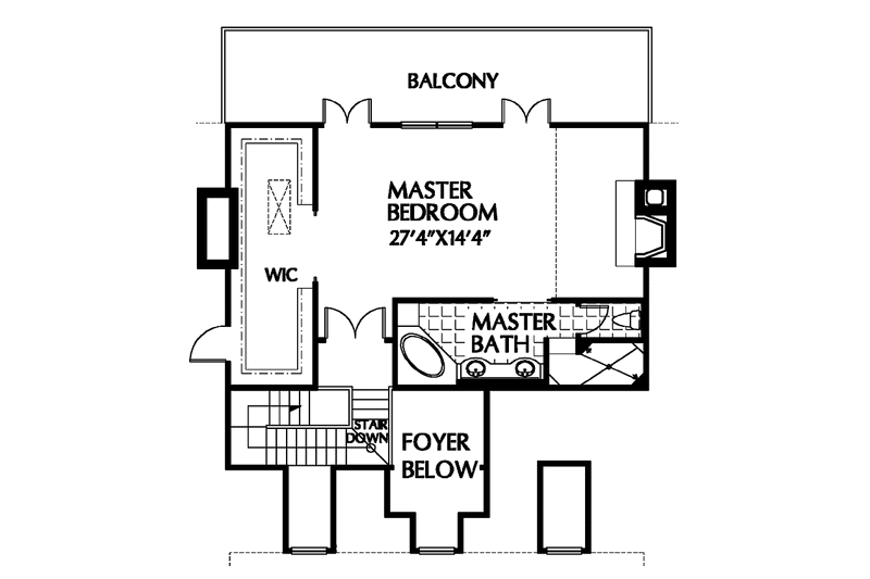Home Plan - Floor Plan - Upper Floor for Country House Plan #999-21 - 4 bed, 2.5 bath