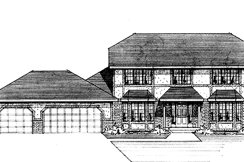 Dream House Plan - Tudor Exterior - Front Elevation Plan #51-744